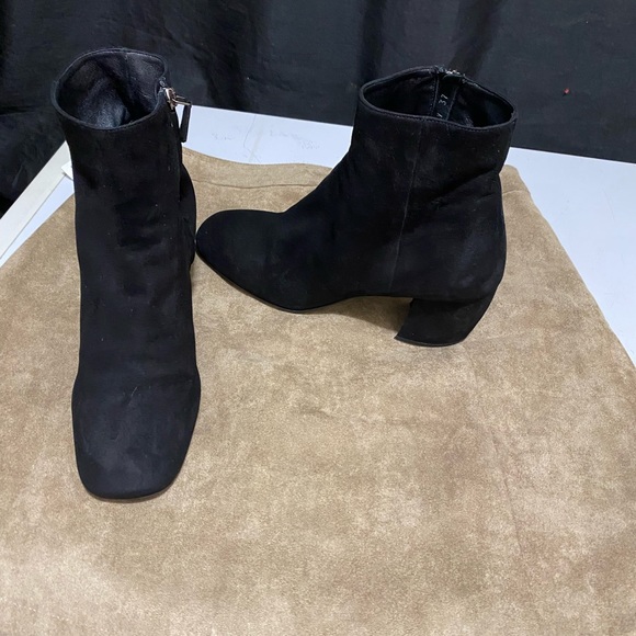 Prada Milano Ankle Boots Women Suede Black made in Italy size 7 - Picture 2 of 13